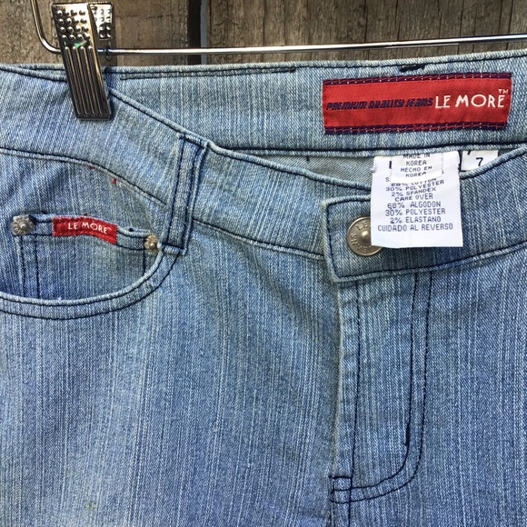 Vintage 90s Le more translucent blue flared denim jeans womens size 7 - Picture 6 of 11